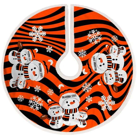 Oklahoma State Cowboys Snowman Sherpa Christmas Tree Skirt