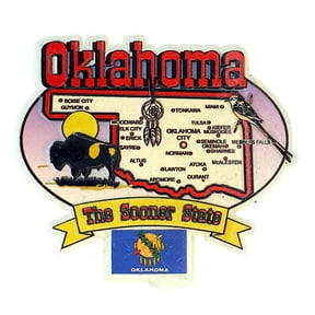 Oklahoma State Elements Map Fridge Collectible Souvenir Magnet