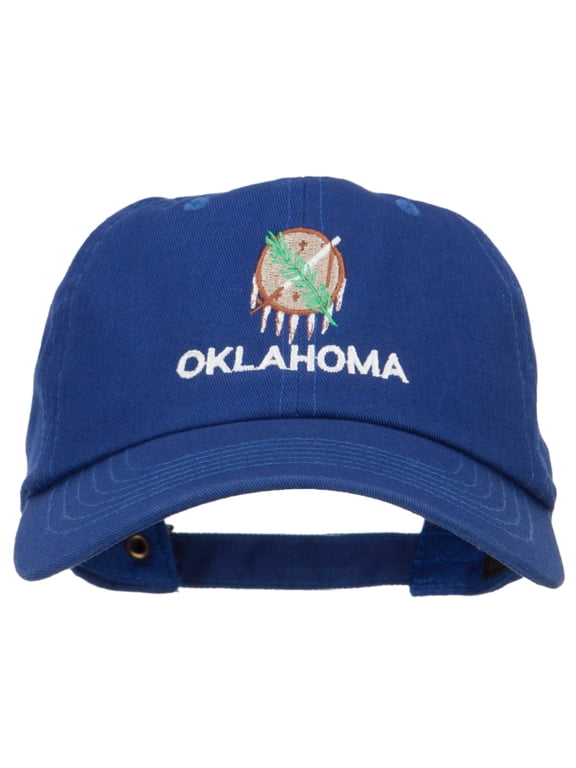 Oklahoma State Flag Embroidered Unstructured Washed Cap - Royal OSFM