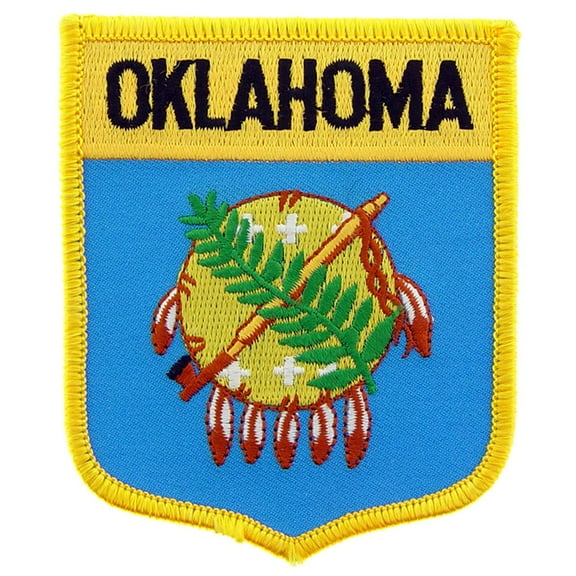 Oklahoma State Flag Shield Patch 2 7/8" x 3 1/2"