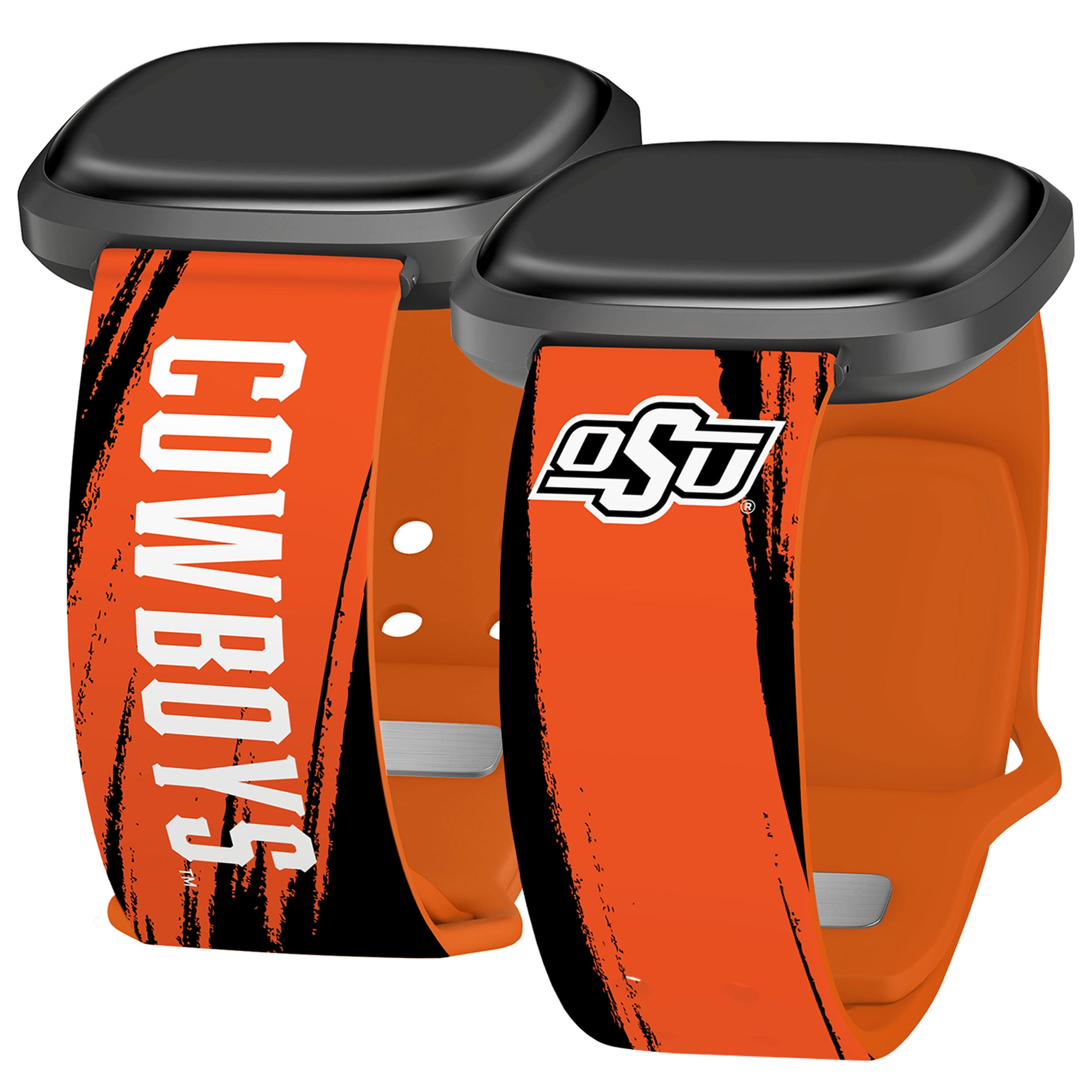 Oklahoma State HD Paint Stripe Unisex Watch Band for FitBit Versa 3 & Sense (Short)