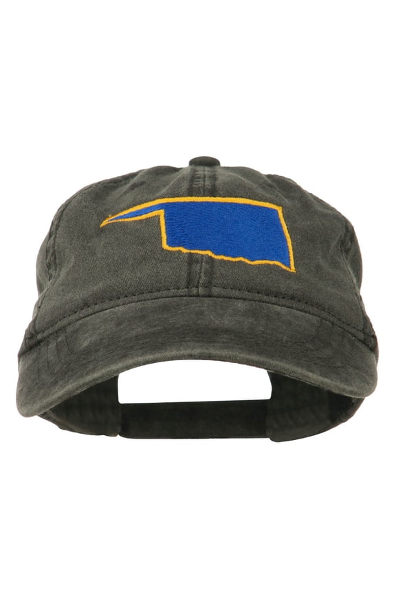 Oklahoma State Map Embroidered Cap - Black OSFM