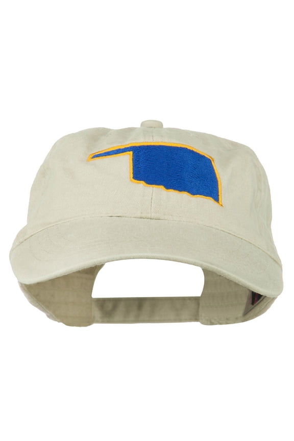 Oklahoma State Map Embroidered Cap - Stone OSFM
