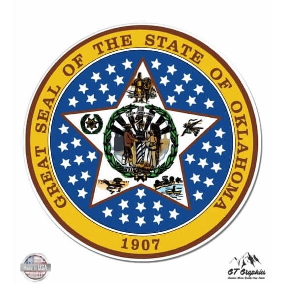Oklahoma State Seal - 12" Vinyl Sticker Waterproof Decal