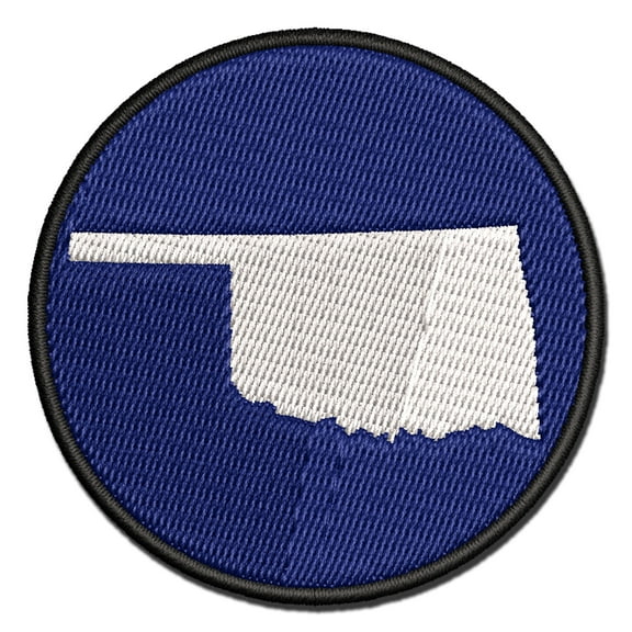 Oklahoma State Silhouette Applique Multi-Color Embroidered Iron-On Patch - 2.0 Inch Mini