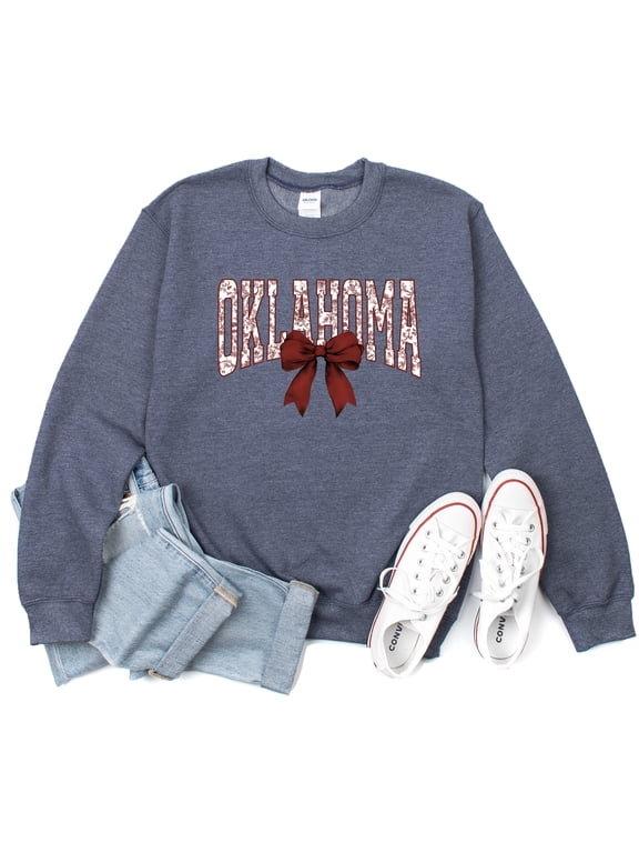 Oklahoma State Sweatshirt Crewneck Unisex Cozy Heavyweight Pullover Oklahoma Pride College Style Casual Winter Top