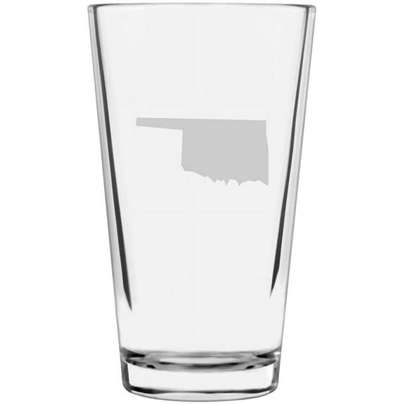 Oklahoma States Etched 16oz Libbey Pint Glass