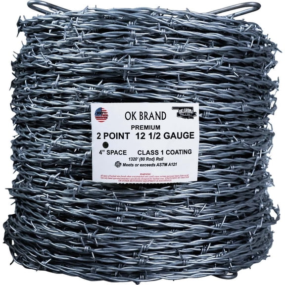 Oklahoma Steel 1320 Ft. x 12.5 Ga. 2 Pt. 4 In. Barbed Wire CM260-001-1004