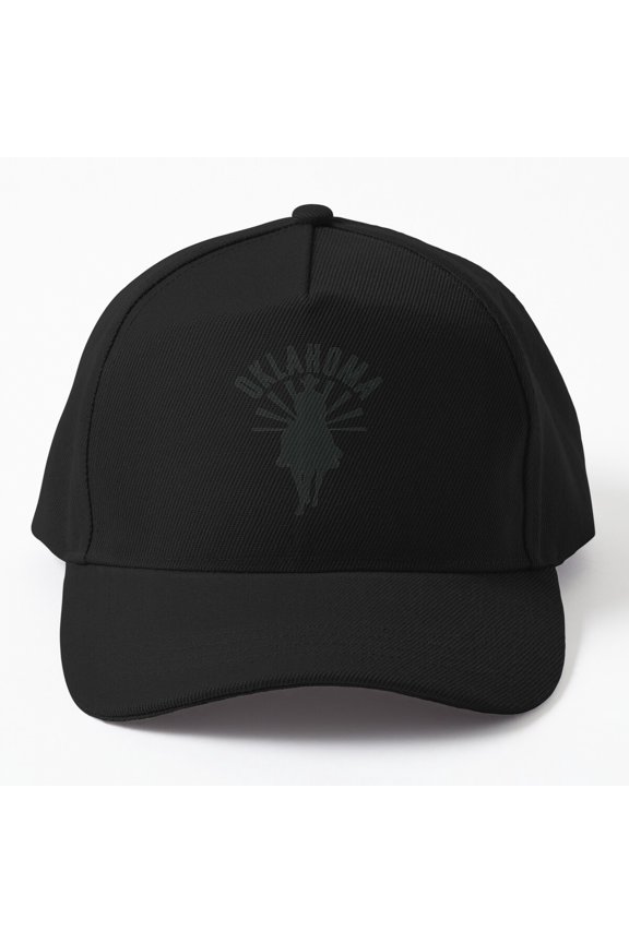 Oklahoma Sunrise Cowboy Black Baseball Hat, Western State Graphic Design, Classic Cap