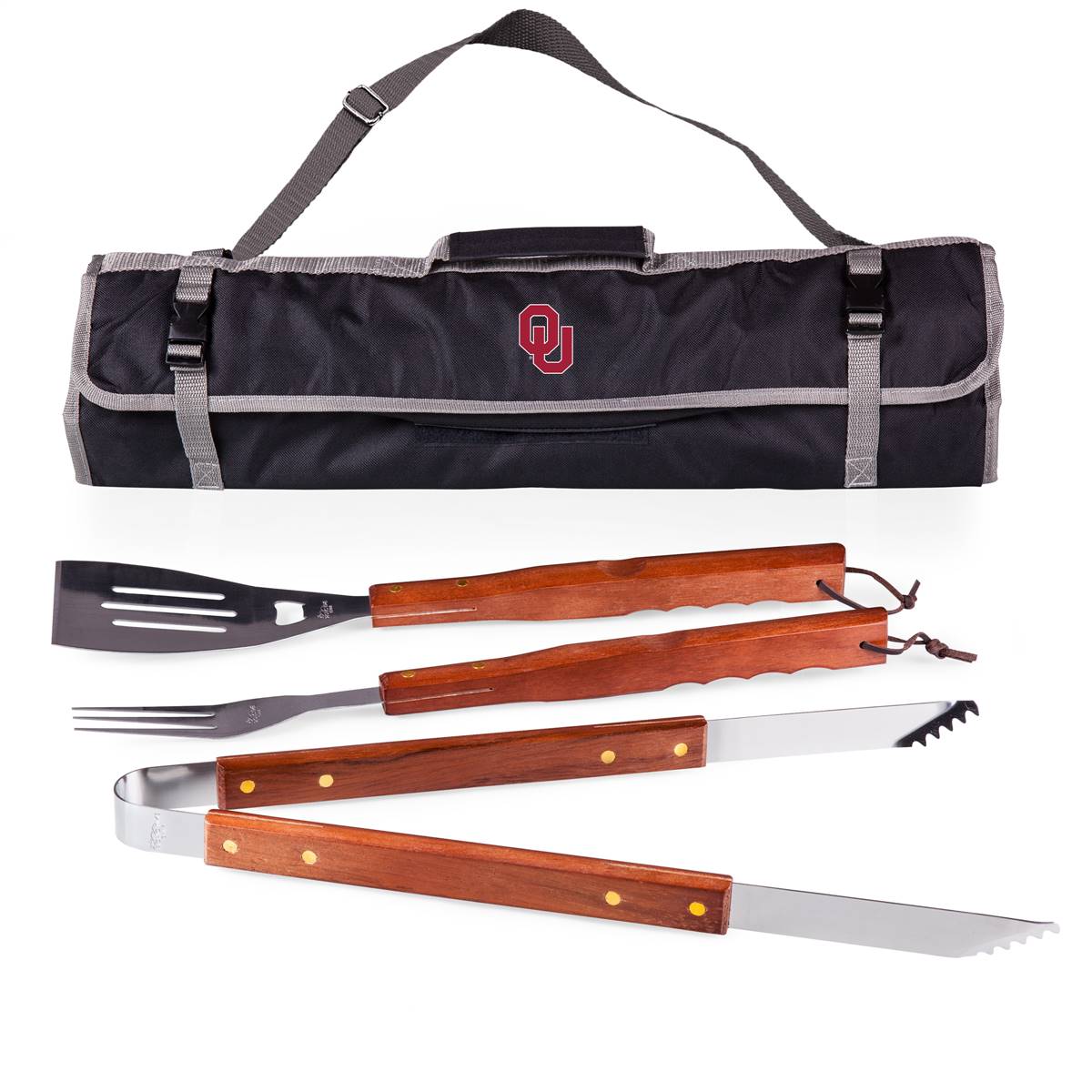 Oklahoma Team Sports Sooners 3 Piece BBQ Tool Set and Tote - image 1 of 2