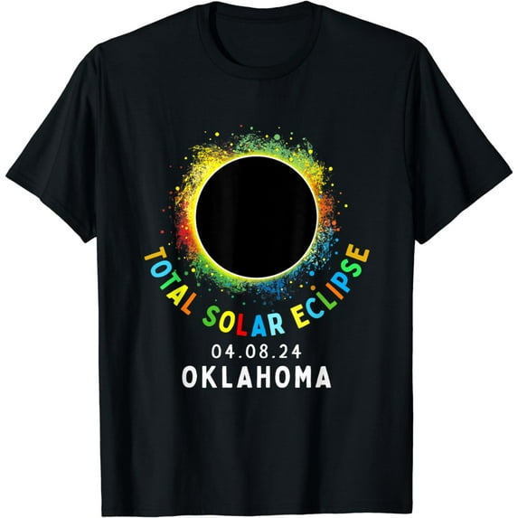 Oklahoma Total Solar Eclipse Totality April 8 2024 Tie Dye T-Shirt