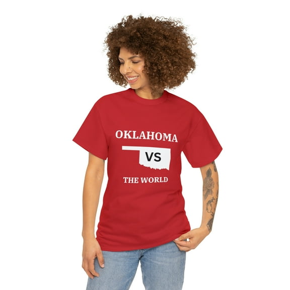 Oklahoma VS The World Unisex Heavy Cotton Tee Football T-Shirt