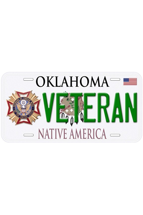 Oklahoma Veteran Novelty Car Auto License Plate