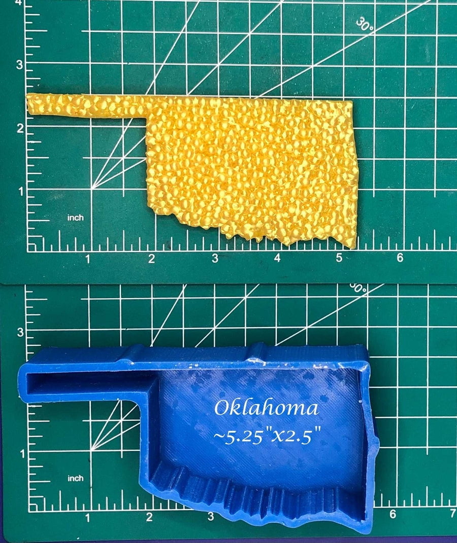 Oklahoma - bumpy front - silicone freshie mold