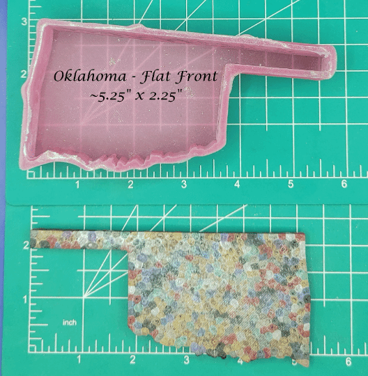 Oklahoma - flat front - silcone freshie mold
