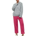 thumbnail image 1 of Oksale 2 PC Women Fluffy Fleece Sweatsuits Set Long Sleeve Hoodies Long Sweatpants Underwear Ultra Soft Comfort Active Loungewear 2025 Gray S, 1 of 7