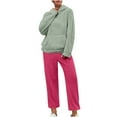 thumbnail image 1 of Oksale 2 PC Women Fluffy Fleece Sweatsuits Set Long Sleeve Hoodies Long Sweatpants Underwear Ultra Soft Comfort Active Loungewear 2025 Green M, 1 of 7