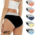 thumbnail image 1 of Oksale 4 Pack Period Underwear for Women Heavy Flow High Waisted Panty Briefs Plus Size Soft Comfy Mensutral Cotton Panties Multicolor14 4XL, 1 of 10