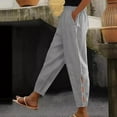 thumbnail image 1 of Oksale Ankle Pants for Women Petite Elastic High Waisted Summer Pants with Pockets Plus Size Straight Leg Trousers Gray 2XL, 1 of 6