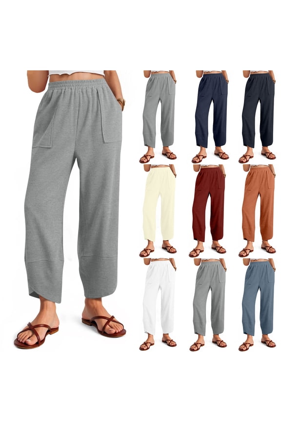 Barrel Sweatpants Women Petite Loose Trendy Cross Hem Sweat Pants for Traveling Elastic High Waisted Girlfriend Joggers with Pockets 2026 Wine S