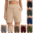 thumbnail image 1 of Oksale Biker Shorts for Women with Pocckets Stretch High Waisted Running Shorts Cozy Works Athletic Shorts Wine S, 1 of 9