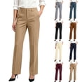 thumbnail image 1 of Oksale Business Casual Pants for Women Office Wear Straight Leg Dress Pants with Pockets Stretch High Waisted Work Pants Beige 2XL, 1 of 7