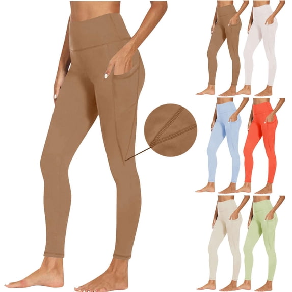Oksale Butt Lifting Leggings for Women Plus Size Tummy Control Yoga Pants with Pockets Slim Fit Workout Gym Tights Slim Moisture Wicking Pants Green 2XL