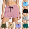 thumbnail image 1 of Oksale Casual Shorts for Women Loose Cozy 3 Inch Shorts with Pockets Summer 2026 Drawtring Elastic Waisted Comfy Shorts Khaki S, 1 of 6
