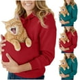 thumbnail image 1 of Oksale Cat Dog Pouch Hoodie for Women 2025 Oversized Long Sleeve Sweatshirts with Large Pocket Warm Soft Cozy Shirts Wine S, 1 of 4