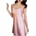 thumbnail image 1 of Oksale Chemise Nightgown for Women Soft Faux Silk Mini Lingerie Strapless Slip Night Shirts Comfy Loose Pajama Dress for Home Watermelon Red XXL, 1 of 6