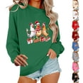 thumbnail image 1 of Oksale Christmas Chickens Sweatshirt for Women Xmas Holiday Sweatshirts Loose Long Sleeve Pullover for Family Red S, 1 of 7