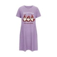 thumbnail image 1 of Oksale Christmas Nightgown for Women Cute Xmas Print Sleep Shirt Short Sleeve Pajama Dress Casual Crewneck Short Night Gown Soft Comfy Sleepwear Purple XXL, 1 of 5
