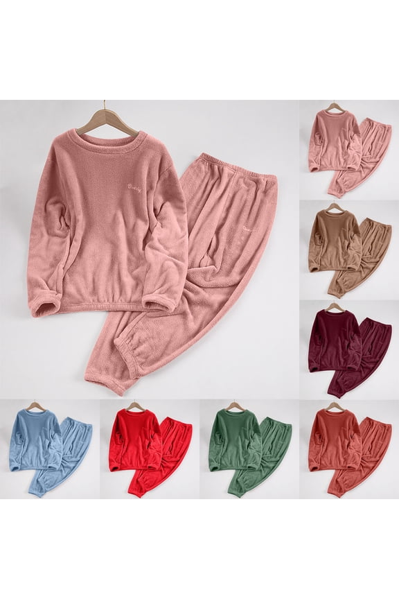 Oksale Christmas Pajamas for Couples Matching Sets Comfy Long Sleeve Holiday Pjs with Pockets Snowflake Graphic Fashion Clothing 2 Piece RedXL Gifts for Women