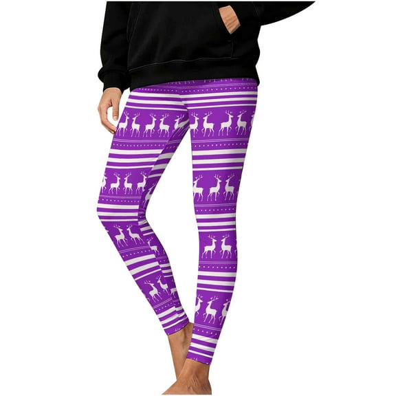 Oksale Christmas Print Leggings for Women Plus Size Hight Waisted Xmas Tights Tummy Control Slim Fit Yoga Pants for Winter 2026 Pink XXXL