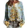 thumbnail image 1 of Oksale Christmas Tree Knit Sweaters for Women Winter Boat Neck Drop Shoulder Jumper Loose Fit Slochy Shirts for Holiday 2025 Gray M, 1 of 6