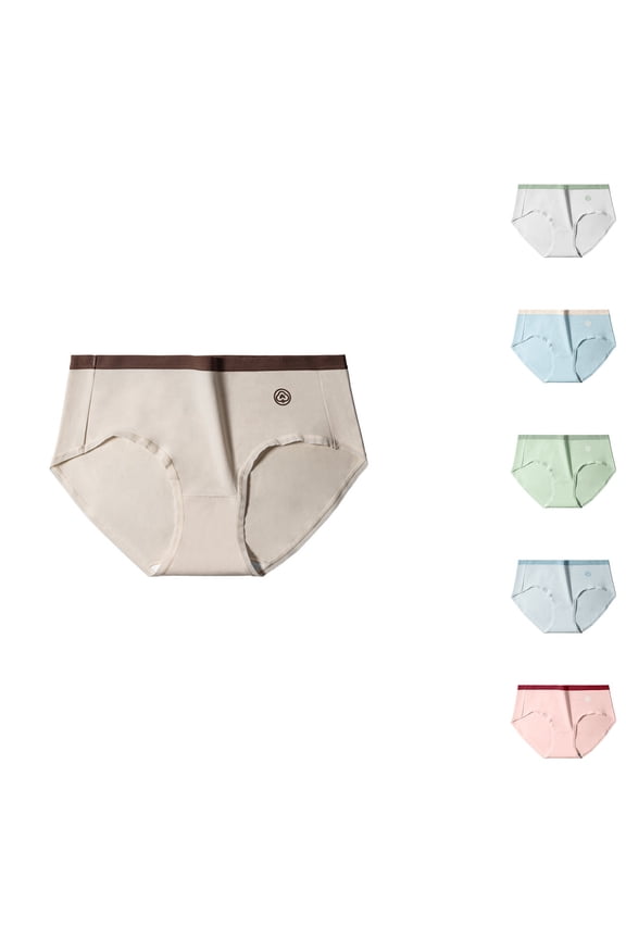 Cotton Seamless Underwear Women Bikini Stretch Waist Breathable Panties Soft Lightweight Briefs Gray M