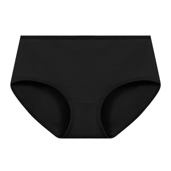 Oksale Cotton Underwewar for Women Cozy Full Coverage Mid Waist Panties Stretch Soft Cozy Moisture Briefs Lightweight Underpants Black L