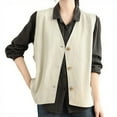 thumbnail image 1 of Oksale Cotton Vest for Women 2025 Button Down Vests Sleeveless Jacket Solid Color Jackets Soft Outwear Lightweight Waistcoat 2025 Beige M, 1 of 6