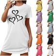 thumbnail image 1 of Oksale Cute Love Printing Sleep Shirts for Women Soft Cozy Cotton Mini Night Gown Short Sleeve Round Neck Summer Sleepwear for Holiday 2025 Pink XXL, 1 of 7