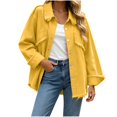 thumbnail image 1 of Oksale Denim Jackets for Women with Ripped Distressed Vintage Button Down Lapel Jean Jacket Comfy Long Sleeve Denim Shirts Fashion Clothing Yellow S, 1 of 9