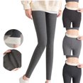 thumbnail image 1 of Oksale Dressy Fleece Lined Leggings Women Winter Warm Ribbed Leggings Tummy Control High Waisted Ankle Trousers Soft Cozy Tight Pants Black 2XL, 1 of 9