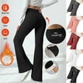 thumbnail image 1 of Oksale Flared Fleece Lined Leggings Women Tummy Control Winter Warm Thicken Thermal Leggings Casual Yes I am Still Cold Trousers High Waisted Yoga Pants Pink L, 1 of 9