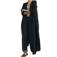 thumbnail image 1 of Oksale Full Length Cotton Trench Coat for Women Loose Belted Overcoats Full Length Jackets with Pockets Soft Comfy Open Front Outfits for Outside Black S, 1 of 6