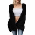 thumbnail image 1 of Oksale Fuzzy Knit Cardigan for Women Plus Size Cozy Long Sleeve Sweaters with Pockets Open Front Cardigans Slouchy Soft Fall Tops Black XXXL, 1 of 3