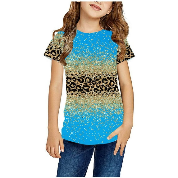 Oksale Girls Shirts 10-12 Cotton Trendy Graphic Tees Kids Unisex Comfy Crew Neck Tops Girls Clothes Short Sleeve T-shirts