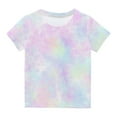 thumbnail image 1 of Oksale Girls Shirts Size 7-8 Summer Funny Tie Dye Print Tees Toddler Boys Girls Loose Fit Crewneck Tops Girls Clothes Short Sleeve Tshirts, 1 of 5