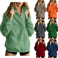 thumbnail image 1 of Oksale Half Button Sweatshirts for Women Trendy Drop Shouler Sweatshirt Casual Lapel Pullover Classic Solid Color Comfortable Tops Fashion Clothing, 1 of 9