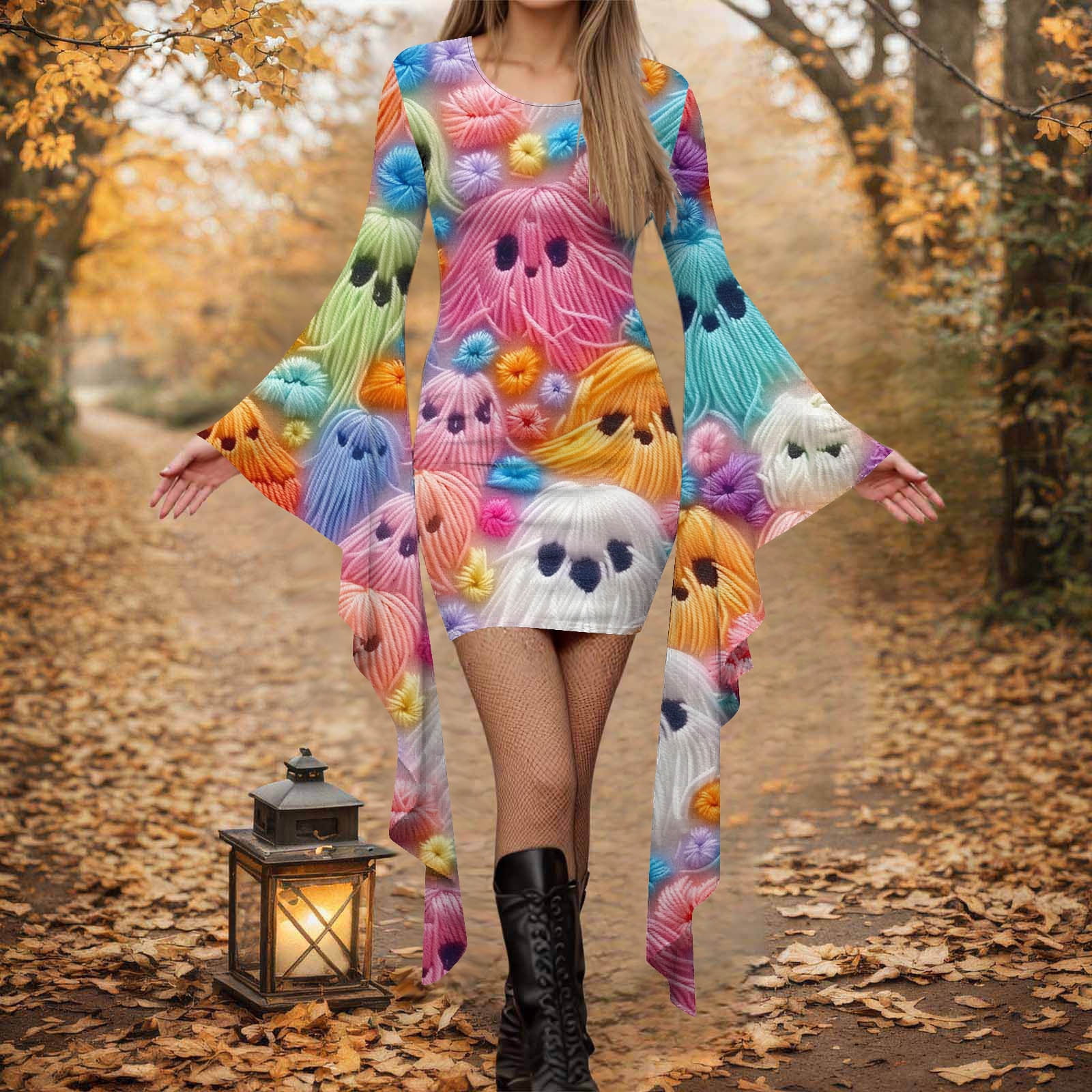 Oksale Halloween Bodycon Dresses for Women Funny Print Cocktail Party ...