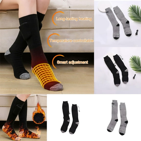Oksale Heated Socks for Women Men without Battery Warm Winter Boot Socks Cozy Thermal Stocking for Gift Gray Free Size