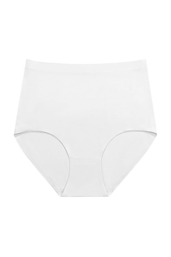 High Waisted Underwear for Women Cozy Stretch Tummy Control Panties Breathable Satin Seamless Briefs Butt Lifting Panties 2026 White XL
